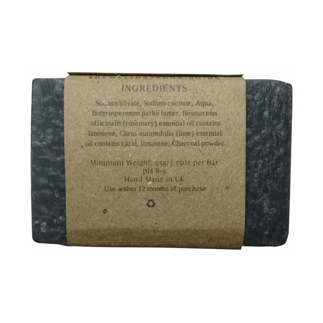 Shaving Soap - activated charcoal rosemary and lime